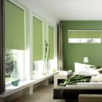 электро-рулонные шторы зеленые