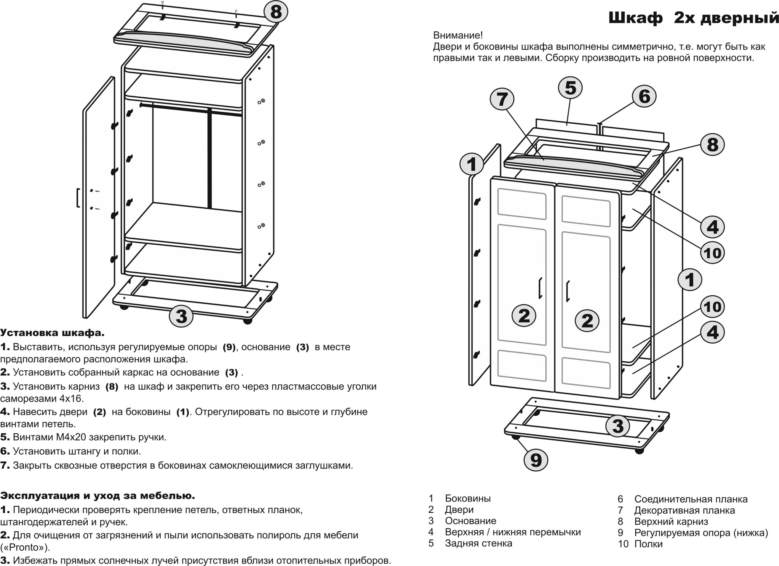 Схема сборки корпусной мебели