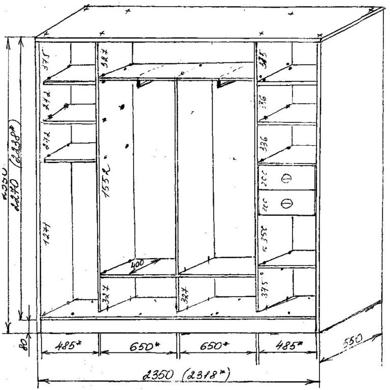 Рассчитать шкаф купе самому