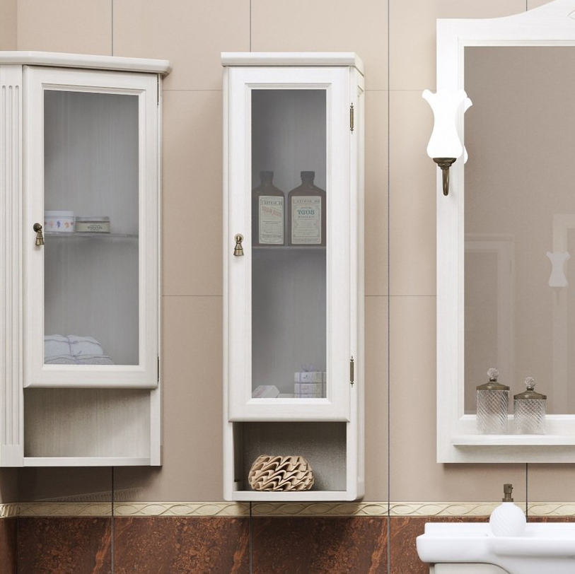 шкафчики с матовым стеклом в ванную