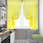 шторы на кухню желтые тонкие