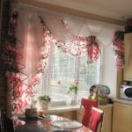 шторы на кухню розовые с рюшами