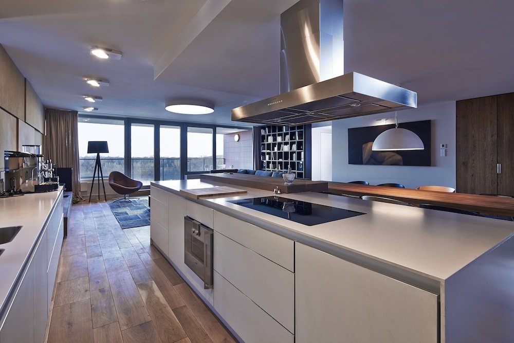 Фото кухонь в современном стиле в частном доме