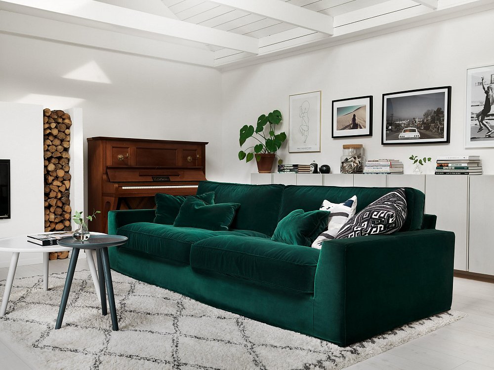 темно зеленый диван дизайн
