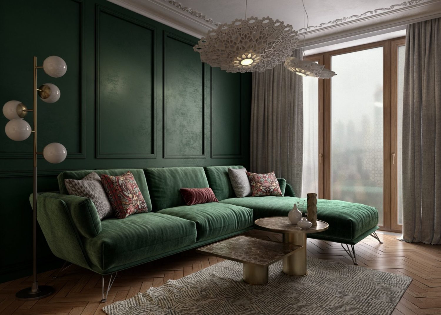 темно зеленый диван фото дизайн