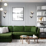 зеленый диван в интерьере дизайн