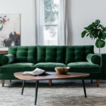 зеленый диван в интерьере дизайн фото