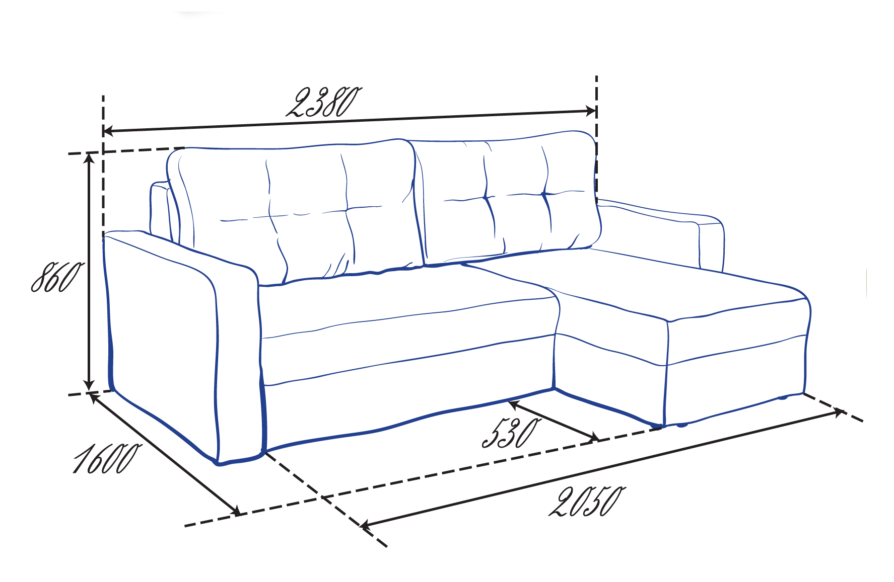 чертеж дивана