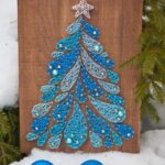 декоративное панно синяя елка