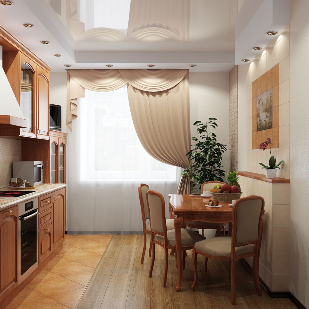 шторы с ламбрекеном на кухню