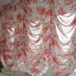 французские шторы розовые в цветочек