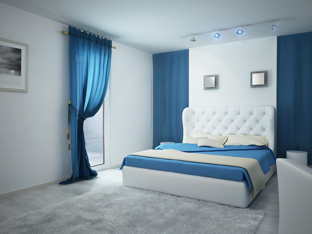 греческие шторы в спальне