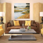 коричневый диван фото декор