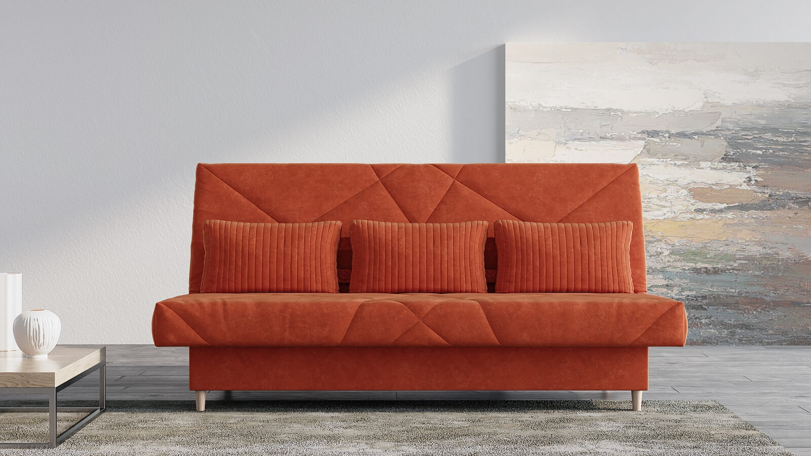 Оранжевый диван в икеа