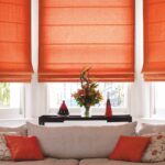 модные шторы римские оранжевые