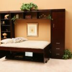стол-кровать коричневый со шкафом