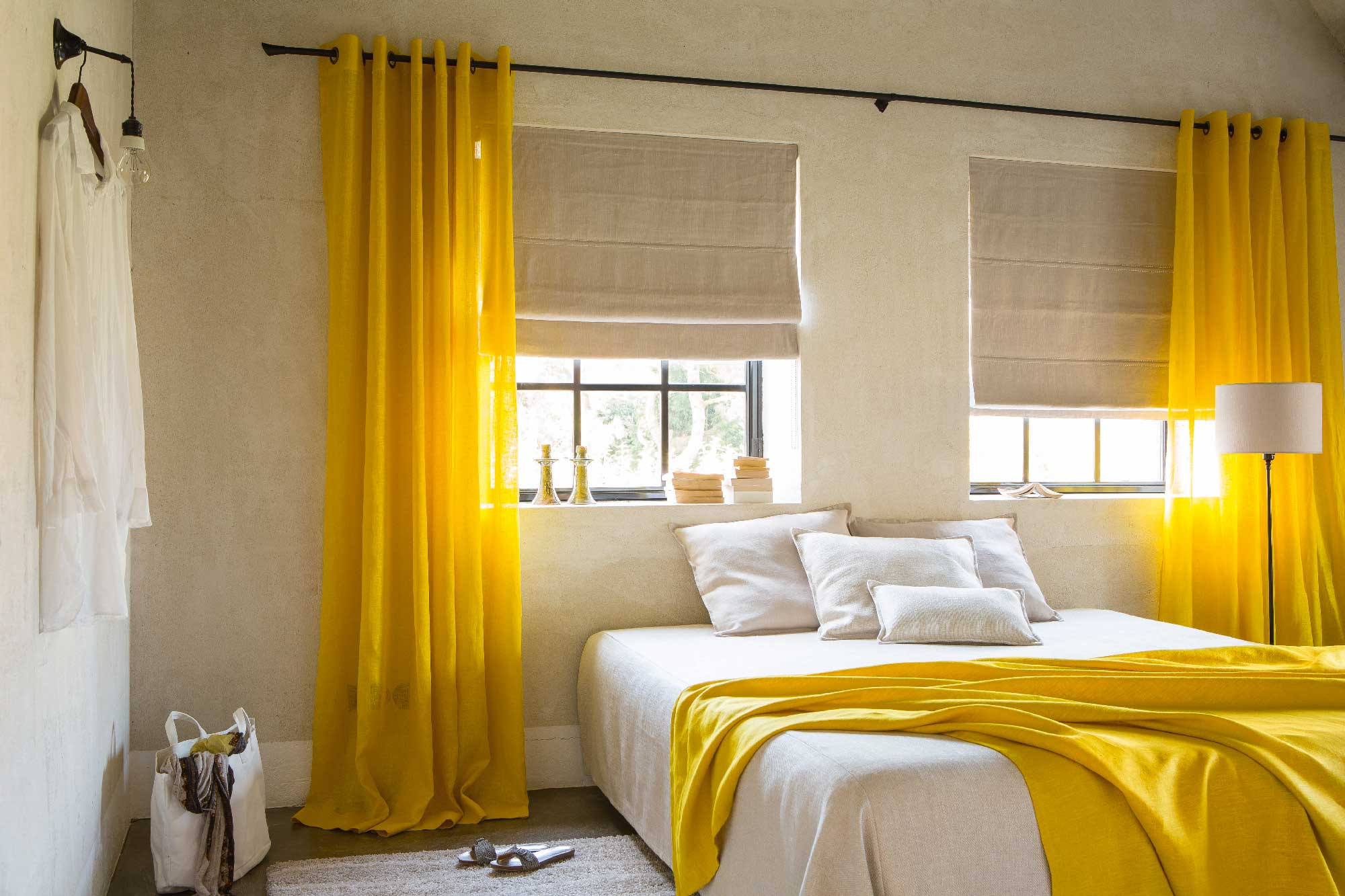 желтые шторы дизайн