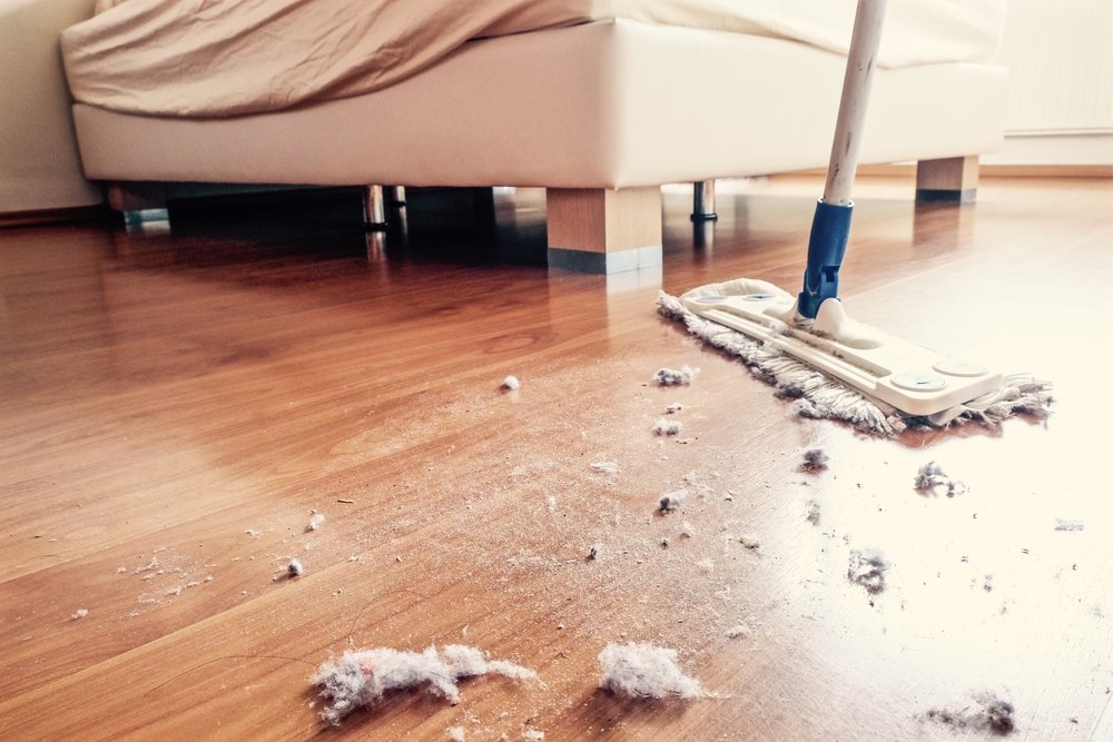 пыль на полу в квартире