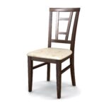 стул деревянный с белым сиденьем
