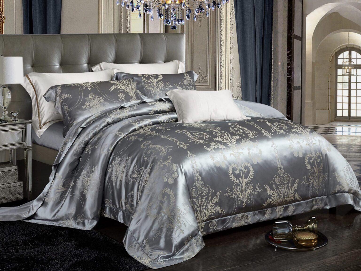 Шелковое жаккардовое постельное белье Luxe Dream Эдем