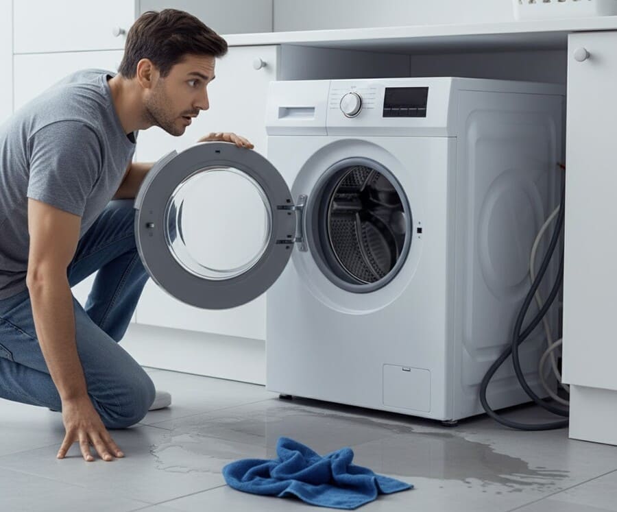 Ремонт стиральной машины после аварии в доме
