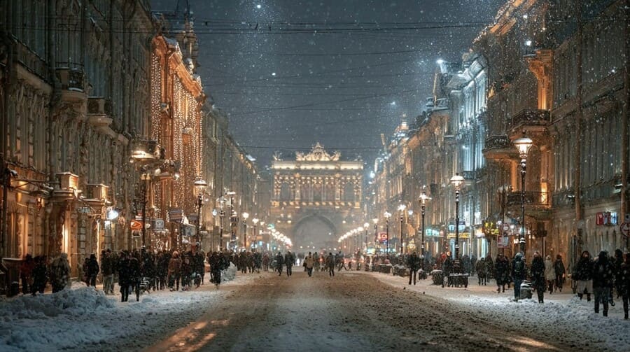 Ночная экскурсия по новогоднему Санкт-Петербургу с видами на Невский проспект