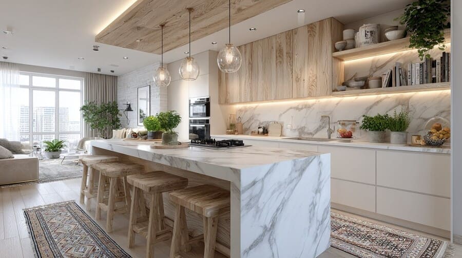 Семейная кухня Old Line в Екатеринбурге с островом