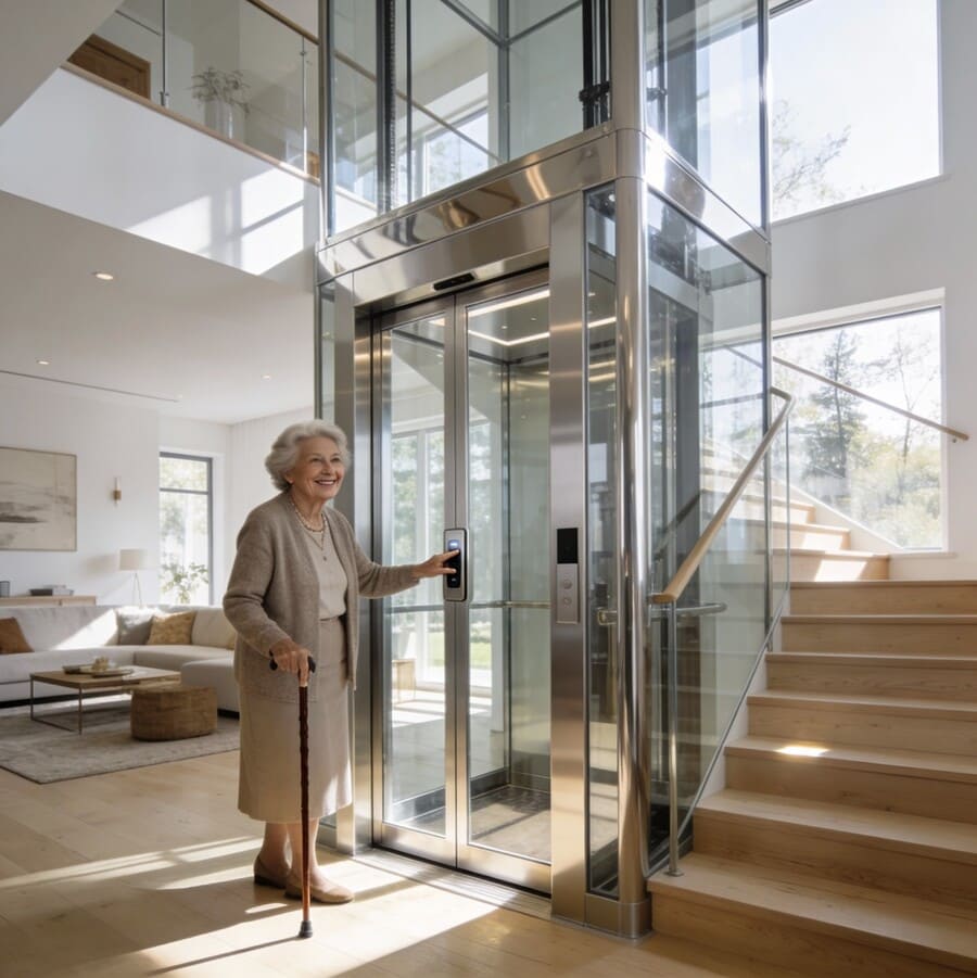 Лифт в дом на второй этаж для пожилого человека