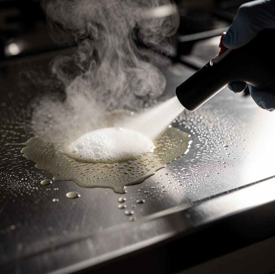 Струя пара от пароочистителя