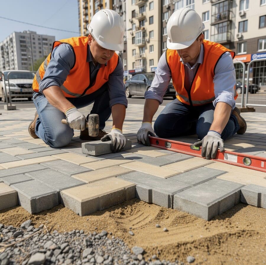 Укладка тротуарной плитки