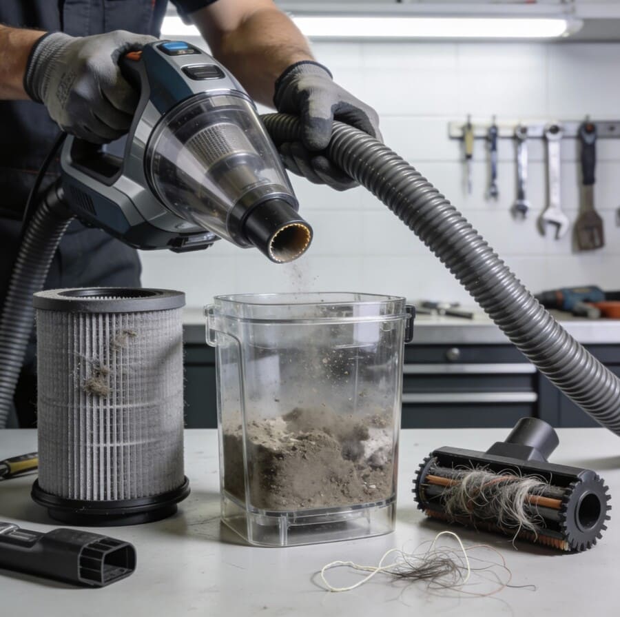 Засор в шланге пылесоса