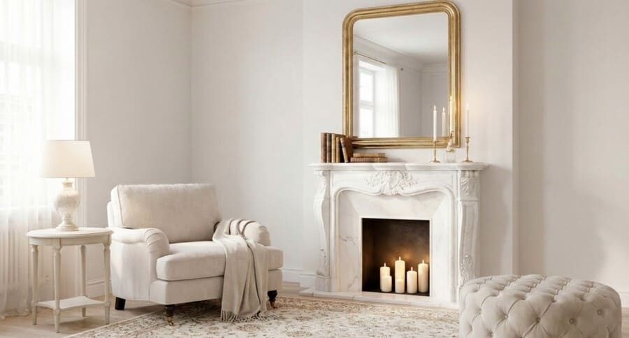 Биокамин как перегородка для зонирования кухни-гостиной