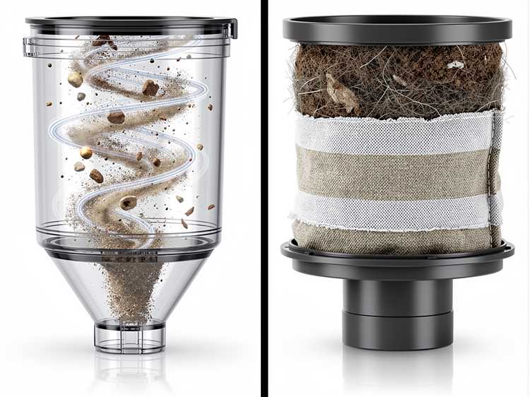 Циклонный фильтр и мешковый пылесборник