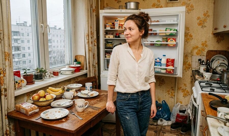 Загрязненная кухня, требующая генеральной уборки