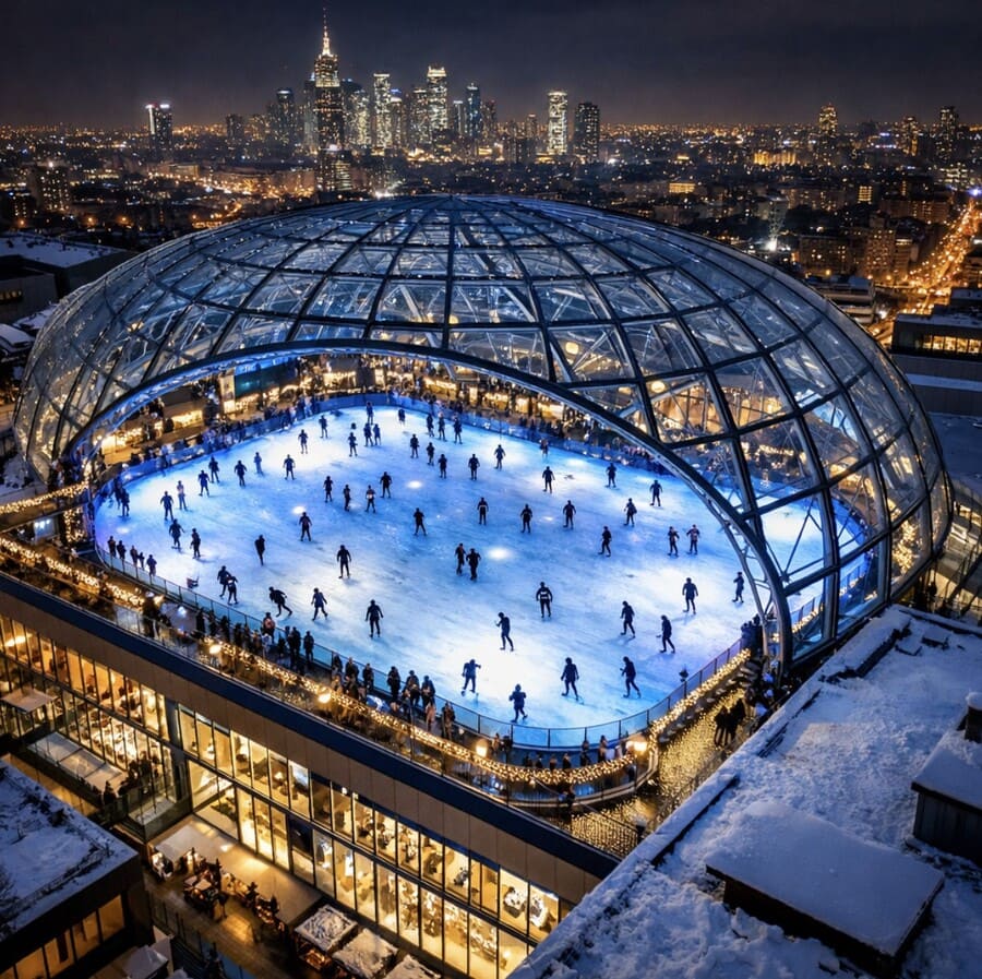 Каток на крыше