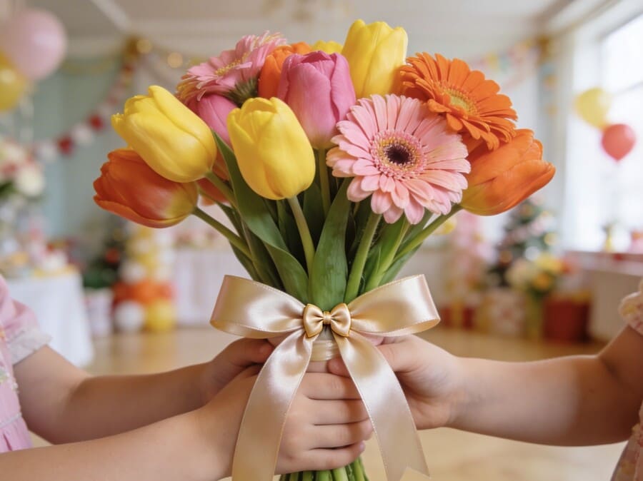 Радостный букет на выпускной в детском саду