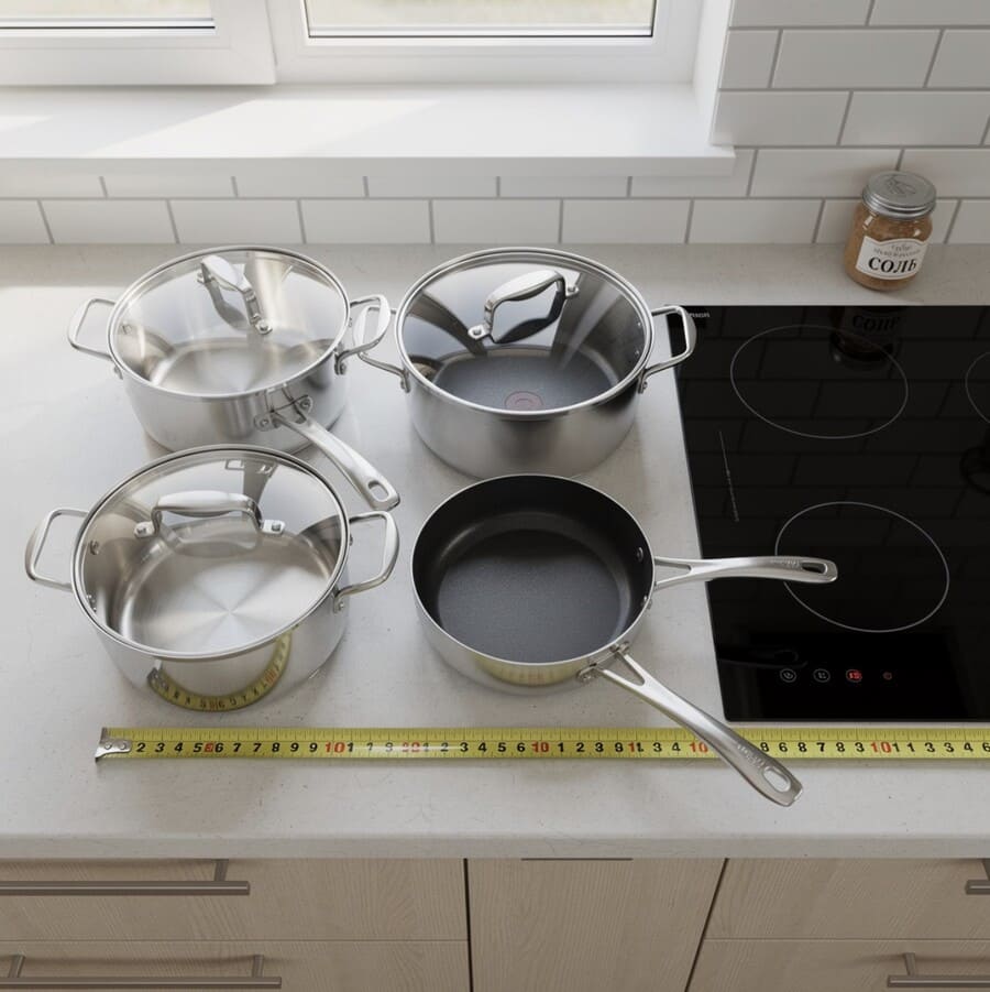 Размеры посуды для варочной панели