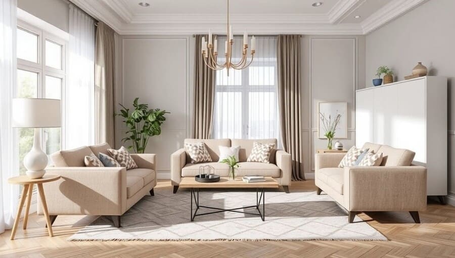 Как выбрать обои для спальни со светлой мебелью 3