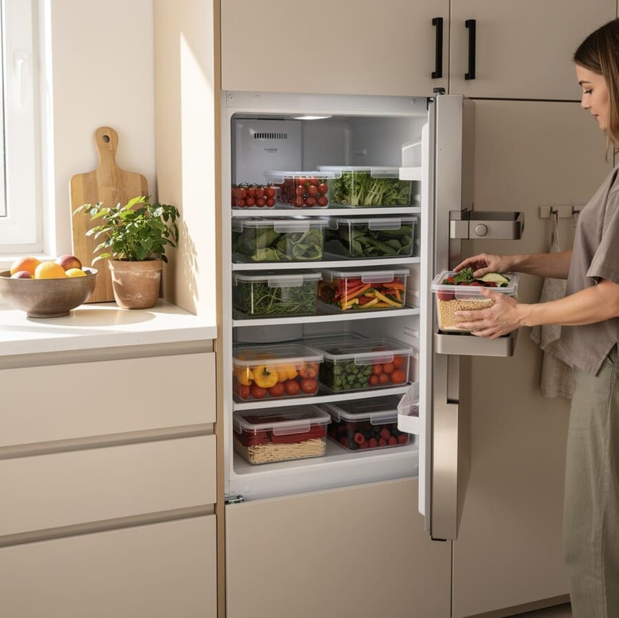 Организация хранения в холодильнике продуктов
