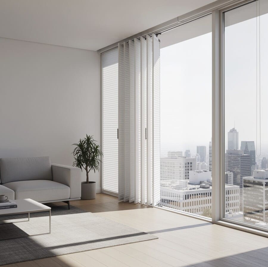 Современный дизайн квартиры с москитной сеткой плиссе