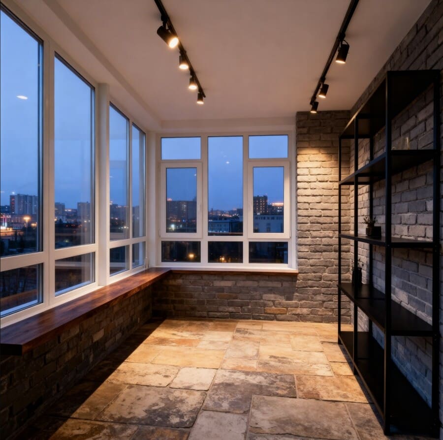 Узкая утепленная лоджия