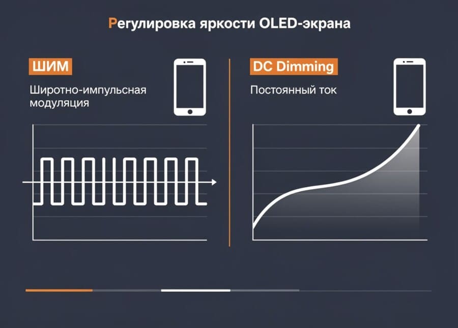 схема с двумя вариантами регулировки яркости OLED-экрана