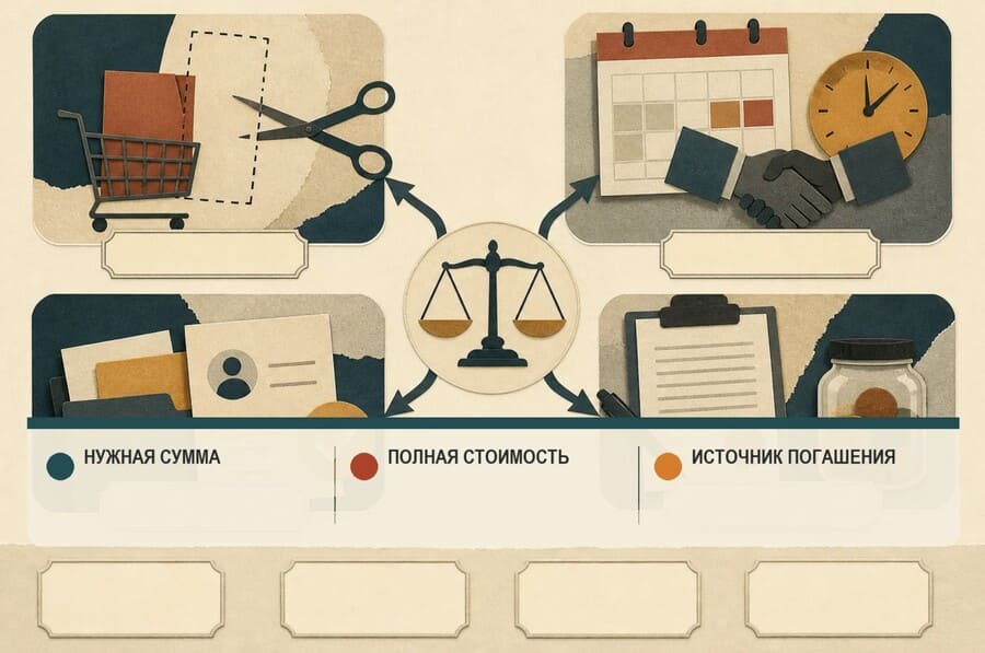 Сравнение потребности, договорной цены, услуг и резерва бюджета