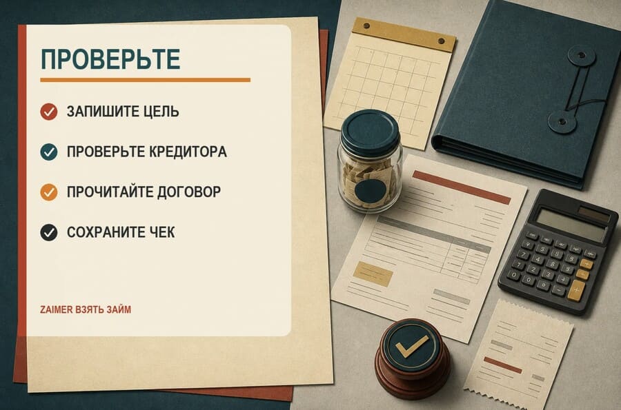 Чек-лист решения от цели расхода до подтверждения закрытия